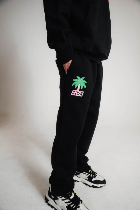PALM TREE JOGGERS | BLACK